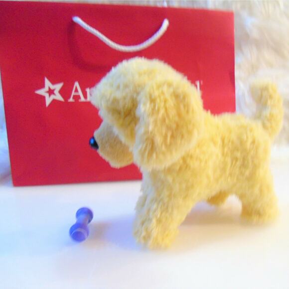 American Girl Doll Poseable APRICOT POODLE DOG Plush Pet Toy Magnetic Bone BAg! - Picture 8 of 11